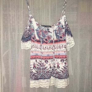 Shirt sleeve off the shoulder top